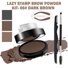 QIUFSSE Eyebrow Seal Stamp Powder WithEyebrow Stamp Stencil Kit For Women With Eyebrow Pomade And Eyebrow Stamp Stencil Kit For Women With Eyebrow Pomade, Waterproof Eyebrow Pencil, Eyebrow Stencils, Eyebrow Razor, Eyebrow Brush, Brow Pomade Eyebrow Pen Set For Eyebrows Makeup-Dark Brown, Perfect Gift For Women, Suitable For Easter, Mother's Day , Waterproof Eyebrow Pencil, Eyebrow Stencils, Eyebrow Razor, Eyebrow Brush, Brow Pomade Eyebrow Pen Set For Eyebrows Makeup-Dark Brown, Perfect Gift For Women, Suitable For Easter, Mother's Day - Waterproof 3 Seconds Eye Make Up Nature Coloring Kit  - Creates Natural Looking Brows For Makeup Beginners - Lazy Stamp Brow Powder kit- 06# Dark Brown - 查看 9