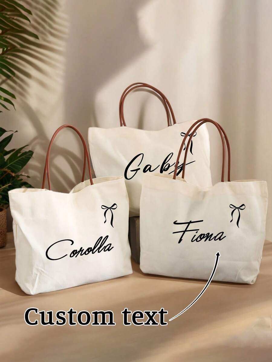 1pc Customized Travel Bag, Women's Shoulder Bag, Women's Handbag, Solid Color Women's Bag, Suitable For Travel, Shopping, Customizable Text, Birthday Gift, Valentine's Day Gift, Gift For Girlfriend/Boyfriend, Mother's Day Gift, Father's Day Gift, Halloween Gift, Christmas Gift, Large Capacity, Foldable, Lightweight, Fashionable, Minimalist, Versatile, Urban Casual Style - Multicolor - View 1