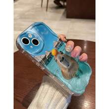 Funny Phone Case Wave, Sea Water Capybara, Colorful Glitter Oil Cream Ombre Print Protective Phone Case, Compatible With IPhone 15, Compatible With IPhone 15 Pro Max, Compatible With IPhone Compatible With Xiaomi Compatible With Redmi Waterproof Shockproof Anti-Fall Scratch Resistant - Trong sáng - Xem 11