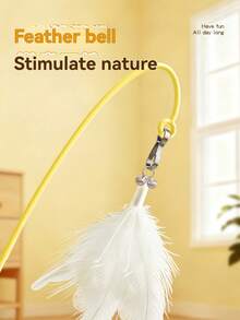 宠物翻滚老鼠玩具猫玩具毛绒老鼠翻滚猫玩具，羽毛棒宠物互动玩具（颜色和款式随机） - 彩色 - 查看 9