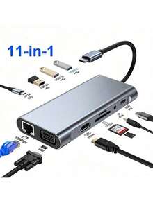 11-In-1 USB C Docking Stations USB C HUB USB Hubs Type C To 4K HD USB 3.0 5Gbps USB Splitter Adapter For PC Laptop - 11-IN-1 HD100Mbps - View 9