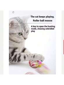 1-Piece Interactive Cat Toy Set - Metal Cage With Colorful Plush Mouse, Kitten Teething Chew Toy & Indoor Exercise Ball | Includes Interactive Bell Ball & Mouse Toy For Indoor Cats And Kittens, Random Color | Perfect For Daily Playtime, Teething Relief & Physical Exercise | Ideal For Keeping Indoor Cats Active, Preventing Boredom & Promoting Healthy Exercise | Great For Kittens' Growth, Adult Cats' Entertainment & Bonding With Pet Owners - Random Color - View 6