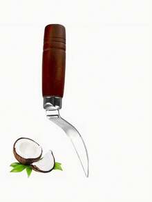 2/1 pieza Juego de herramientas de acero inoxidable para abrir cocos - Removedor de carne de coco, cuchillo raspador, herramienta de perforación | Mango de madera antideslizante, apto para alimentos, fácil de usar, extracción de carne de coco | Diseño ergonómico | Construcción, apertura de cocos - Multicolor - Ver 12