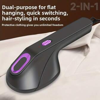 USB供电便携式手持蒸汽熨斗，升级版迷你熨斗，轻巧便携，干/湿热两用，强劲垂直蒸汽轻松除皱，适用于衣物、窗帘、家居、办公场所——商务旅行和快速熨烫的理想之选，时尚外观，一键操作