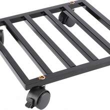 1个重型金属植物推车，带可锁定轮子 - 10英寸和12英寸方形搁板，适合室内/室外使用，户外花园储物架，推车