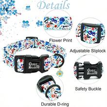 Adjustable Cute Pet Dog Collar, Soft & Comfortable Dog Collar, Small Dog Collar, Blue Dog Collar, Dog Gift - Blue and White - View 3