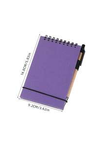 1pc Multi-Style Notebook Solid Color Flip-Top Memo Pad Mini Portable Pocket Notepad With Tear-Off Pages And Pen,Pocket Notebook, Small Notepad, Pocket Spiral Notebook, Solid-Color Upward-Flipping Notepad, Blank Inner Pages - Multicolor - View 5