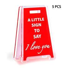 1/3/5-Piece Set Love You Bit By Bit Acrylic Desk Signs Modern Office Decor Accessories Perfect Gifts For Friends Lovers Family Members Cute Tabletop Display Home Decorations Bedroom Living Room - Multicolor - View 14