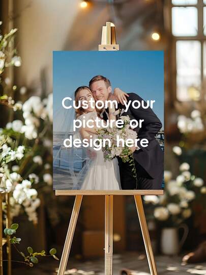 Custom Photo Wedding Welcome Sign - Personalized Flat Design, No Electricity Needed, Easy Upload For Bridal Shower, Birthday, Retirement & Home Decor - Contemporary Style Party Favor & Entrance Sign, Wedding Decorations, Event Signage, Elegant Script Design, Durable Signage, 2D Flat, Home Decor Items, Metal Signs, Personalised Gifts, Signs And Plaques, Wall Art, Wall Decor, Wall Decorations For Home, Wedding Decorations And Supplies