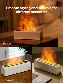 kinscoter 1个150毫升USB供电迷你火焰香薰机，超声波火焰加湿器，便携式精油香薰机，带LED灯，适合家庭和办公室使用，可作为礼物赠送 - 彩色 - 查看 4