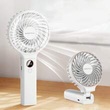 Quạt mini 3 trong 1 cầm tay, có màn hình hiển thị kỹ thuật số, dùng để bàn và đeo cổ, lý tưởng cho du lịch mùa hè, bãi biển và các hoạt động ngoài trời, làm mát nhanh chóng. - Nhiều màu - Xem 6