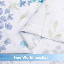 Semi Sheer Floral Window Curtains 84 Inches Length For Living Room, Colorful Flowers Blossom Print Farmhouse Rod Pocket Watercolor Window Treatment Drapes For Bedroom(2 Panels, 55inchx84inch, Blue),55inchWx84inchL(Packof2),BlueFloral - 藍花 - 查看 5