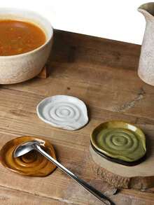 1个/4个装陶瓷勺托，适用于炉灶，现代农舍风格装饰配件，可用于放置锅铲、勺子或夹子 - 彩色 - 查看 2