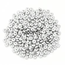 200/400颗混色4-6mm CCB吊坠隔珠轮珠椭圆形扁平圆形散珠金银色适用于DIY珠宝制作配件 - 扁圓形 - 查看 14