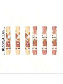 1支/3支装卡通水豚橡皮擦，可伸缩铅笔橡皮擦，创意可爱纸板气球橡皮擦，适用于学校和办公室，美术文具用品，返校必备，PVC椭圆形，返校礼物 - 彩色 - 查看 2