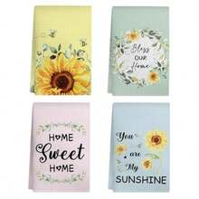 Toallas de cocina de microfibra con tela de girasol toallas de cocina florales para secar platos paños de cocina absorbentes con lazo para colgar para limpiar el hogar y decoracion de - Topinambur - Ver 1