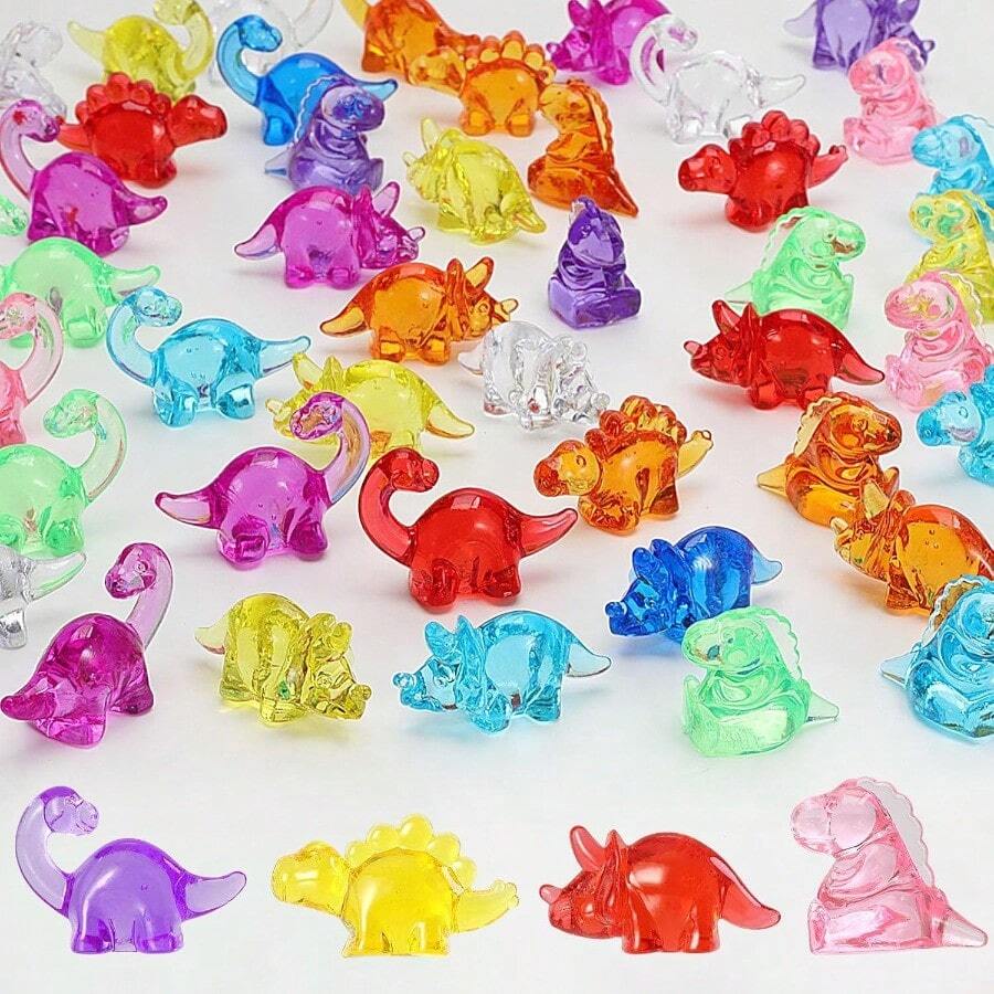 HAPTIME 300 Pcs Mini Dinosaur Figures Mini Resin Animals To Hide Bulk Plastic Dinosaur Party Favors Small Classroom Prizes Tiny Figurines For Vase Filler - Khủng long (50 cái) - Xem 1