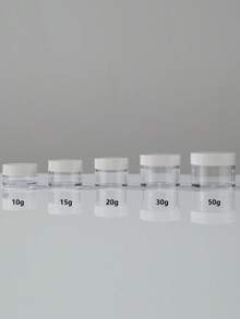 1个30/50克空透明化妆品透明PS塑料乳液身体霜罐，带白色盖子，厚唇膏储存罐 - 白色 - 查看 4