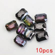 10颗/包 13*18mm 长方形麻将玻璃珠,DIY珠宝配件,带孔珠,可用于制作阳光捕手、项链、耳环、吊坠、手机钥匙链和汽车钥匙链 - 13*18mm長方形(10pcs) - 查看 42