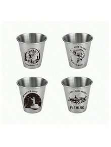 2/4/6/8盎司，葡萄酒杯，扑克图案304不锈钢葡萄酒杯，2盎司，现代简约风格，KQ扑克元素直筒不锈钢杯，办公休闲两用，圆柱形便携防漏304不锈钢杯，春季野餐必备，情人节派对必备，营造氛围 - 彩色 - 查看 8