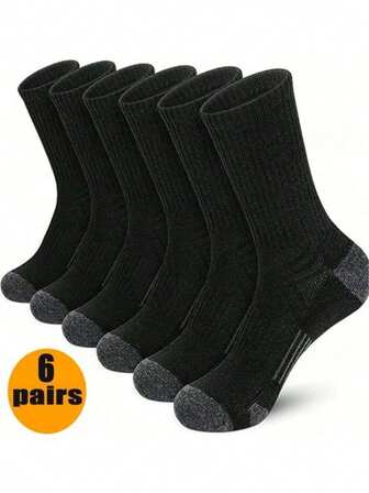 6 pares de calcetines deportivos para hombre, transpirables, a prueba de olores, cómodos, perfectos para deportes al aire libre en verano, calcetines largos, calcetines negros, calcetines medianos