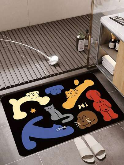 1 Piece, Anti Slip Diatomaceous Earth Bathroom Floor Mat, Super Absorbent Quick Drying Soft Shower Floor Mat, Machine Washable, Bathroom&Bedroom Carpet, Kitchen&Laundry Room Carpet, Shower Accessories