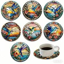 8pcs Elegant Bird Shaped Wooden Coaster Set, Suitable For Coffee And Tea - Perfect For Home Decor And Gifts, Fashionable Anti-Slip, Great For Home And Restaurant Decoration, Juice And Coffee Mats