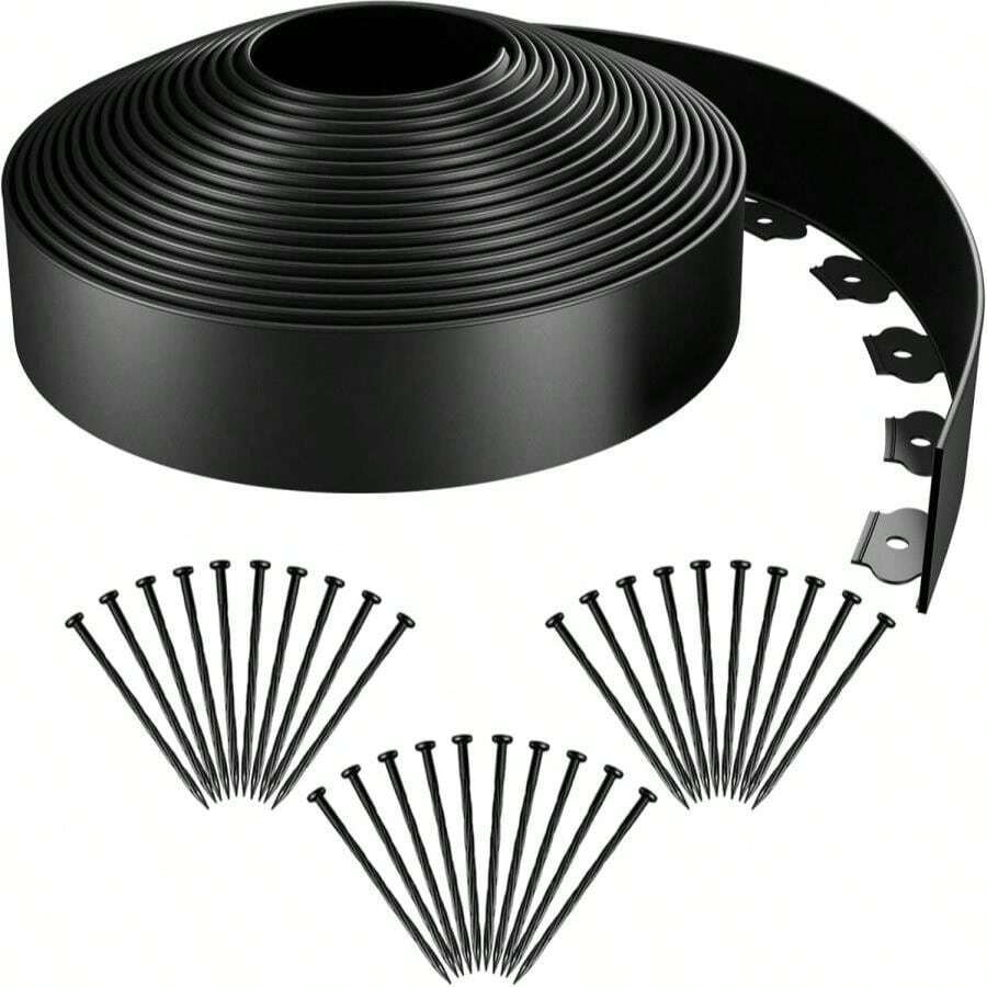 AGTEK 98FT Plastic Landscape Edging Kit 3inch Height No-Dig Garden ...