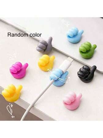 5 st tumformade kabelorganisatörer (slumpmässig färg) - borrfria självhäftande krokar, lämpliga för hemorganisering, perfekta för köksapparater och sovrumstillbehör, kompakt design, platsbesparande krokar, enkel installation, starkt grepp, kabelhantering, kontorsanvändning