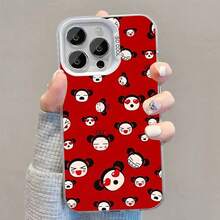 Funda de Teléfono P-Pucca Cute Love para 17,16,15,14,13,12,11,Pro,Max,Plus, Cubierta Mate Blanca a Prueba de Golpes - z3 - Ver 13