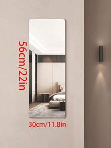1pc DIY Acrylic Mirror, [Product Size Is Marked In The Image, Please Confirm The Size Is Suitable], [Remove The Protective Film Before Use], [Self-Adhesive On The Back, Just Peel And Stick, Note That It Needs To Be Pasted On A Very Flat Wall Surface] - Rectangle With Rounded Corners 60cmx30cm - View 6