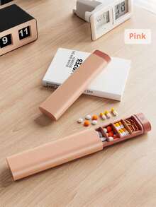 1pc Portable Divided Pill Container - Multi-Compartment Travel Pill Case With Strong Sealing, Compact Durable Pill Organizer, Simple Shape Design, Ideal For Daily/Vacation Medication Storage, Assorted Colors Available For On-The-Go Use - Multicolor - View 12