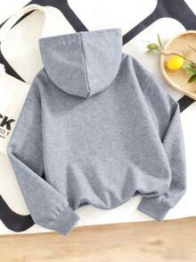 Áo hoodie phong cách thiếu niên, in họa tiết chữ graffiti mực loang màu sắc rực rỡ, kiểu dáng thường ngày, có thể mặc vào mùa xuân và mùa thu, thích hợp cho đi mua sắm, đi học, du lịch, dự tiệc. - Xám - Xem 2