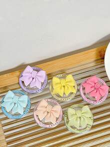 1pc Cute Bowknot Magnetic Phone Holder, Strong Magnetic Desk Stand, Gift For Girls, Girlfriend - Multicolor - View 6