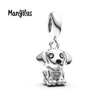 Manyilus 原创 925 纯银动物吊坠系列，包含猫头鹰吊坠、猫咪吊坠、兔子吊坠、可爱猴子吊坠珠、黄色小蜜蜂吊坠、独角兽吊坠珠、驯鹿吊坠、心形可爱狗狗吊坠珠、圣诞棕色斑点小鹿吊坠珠、宇航员手捧行星吊坠珠。适用于手链和项链。 - 彩色 - 查看 16