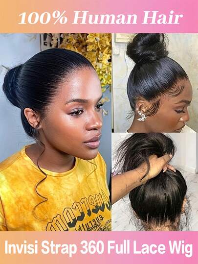 bling hair 360 Invisible Drawstring Hidden Strap Glueless Straight Full Lace Frontal Wigs Human Hair Straight Lace Front Wigs Human Hair Pre Plucked 200% Density Transparent HD 13x6 13x4 Lace Frontal Wigs Human Hair For Women Wear And Go 5x5 6x4 9x6 Glueless Wigs Human Hair Pre Cut Brazilian Hair Natural Color No Glue Ready To Go Glueless Straight Lace Frontal Wigs Human HairNatural Hairline