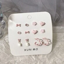 Women's Fashionable Versatile Earrings, Suitable For Daily Wear - Pink - View 1