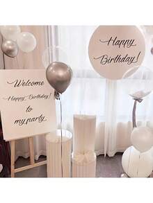 20公斤承重可折叠纸柱支架，婚礼道具，落地展示台，DIY蛋糕花架，带圆形顶板，家居装饰，材质：纸 - 彩色 - 查看 5