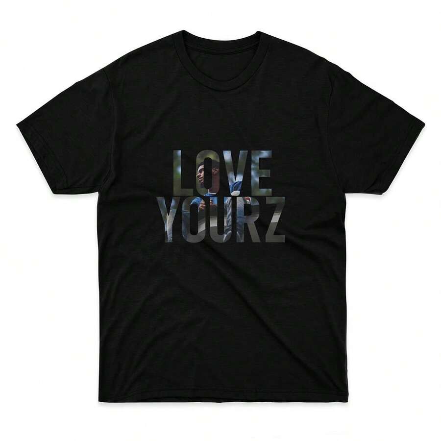Comfort Cotton Short Sleeve T- Shirt J Cole Dreamville Love Yourz Lyrics Graphic T-Shirt VERSION 2, J Cole T-Shirt, Cotton Tshirt Swap - 黑色 - 查看 1