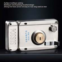 Exterior Lock with Keys 304 Stainless Steel Anti Theft Deadbolt Locking Door Set for Entry Door Home Security - Plateado - Ver 3