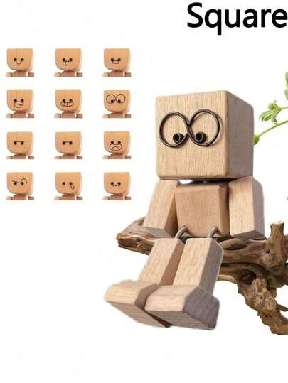 Rocking Wooden Figurine Decor, Charming Swinging Wooden Puppet, Handmade Rocking Feet Figurine, Fun Car Interior Decor, Can Be Placed On Dashboard, Wooden Toy Gift, Also Suitable For Desk, Bookshelf, Car Decoration And New Year Gift