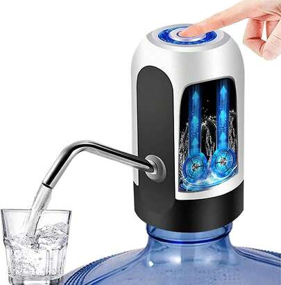 Bomba para botella de agua, bomba eléctrica para agua potable de 5 galones, dispensador de agua portátil, bomba para botella de agua con carga USB, botella de agua para botella universal de 2 a 5 galones
