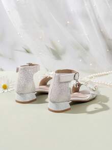 Girls Sandals Soft Sole 20-25 New Summer Girls High Heel Princess Shoes Toddler/Little/Big Kid - White - View 3