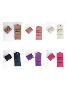 1个多功能首饰卷袋，耳环戒指耳钉收纳袋，项链首饰袋，按扣加厚仿皮首饰袋，多用途戒指耳环项链迷你首饰收纳袋 - 彩色 - 查看 6