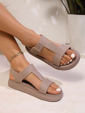 Hook And Loop Sandals For Teenagers, Fashionable Outdoor Casual Slippers