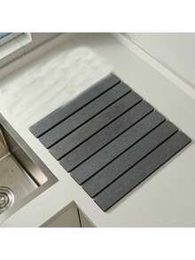 1 pieza Alfombrilla plegable autolimpiante para escurrir en la encimera de la cocina, de gel de sílice de secado rápido, cuadrada, antideslizante y resistente al calor, para encimera de baño, posavasos y protección contra salpicaduras - Multicolor - Ver 12