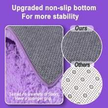 1pc Black Rug Modern Fluffy Shaggy Area Rug Super Soft And Cozy Rug Non-Slip Plush Carpet Floor Mat For Thanksgiving Day Chrismas Decor, Rug For Living Room, Bed Room, Dorm, Room Decor, Back To School Supplies - 紮染星空紫 - 查看 6