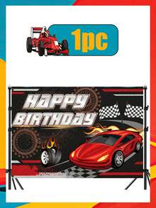 Hot Wheels Wheel Racing Car Backdrop, Party Decoration, Banner, Photography Backdrop, Suitable For Outdoor Dining Party, Birthday Party, Valentine's Day, Ramadan, New Year And Birthday Party Decorations - Multicolor - View 5