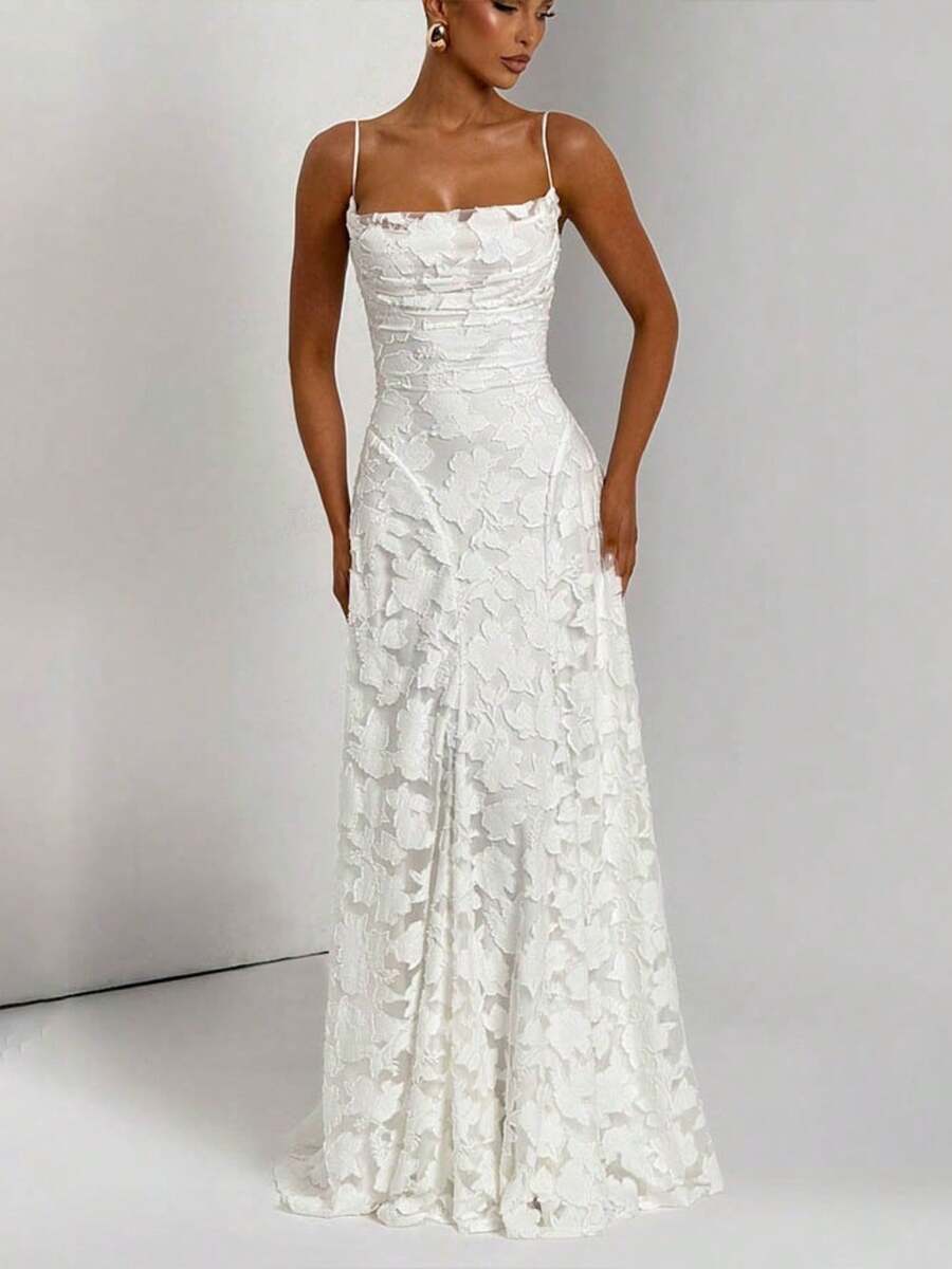 Christmas New Party Style Evening Dress, Sexy And Spicy Girl, Bareback Strap Style Long Dress - 白色 - 查看 1
