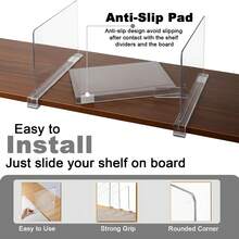 16/8PCS Acrylic Shelf Dividers For Closet Organization,Clear Closet Dividers For Shelves,Vertical Purse Organizer For Closet,Cabinets,Wardrobes,Bookcases - Trong sáng - Xem 7